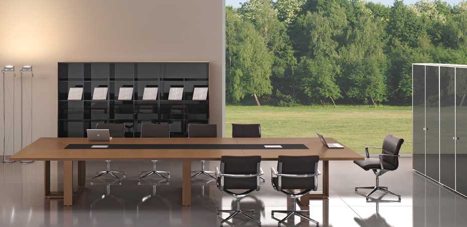 Executive wooden office desk Arche by Bralco Italy