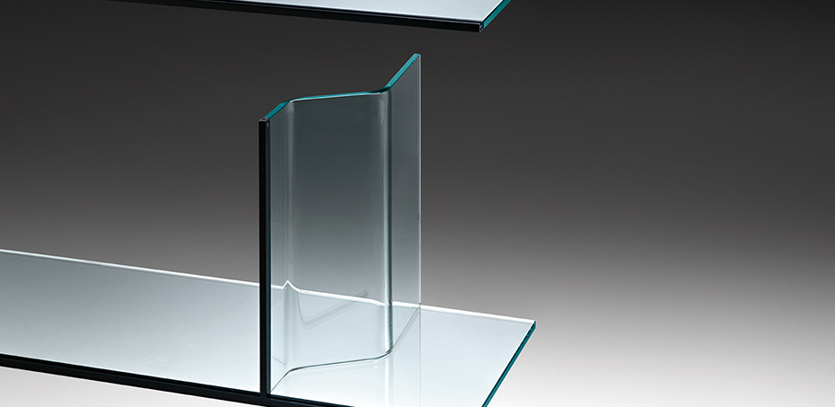 Inori Glass Bookshelf by Fiam Italia, design Setsu e Shinobu Ito