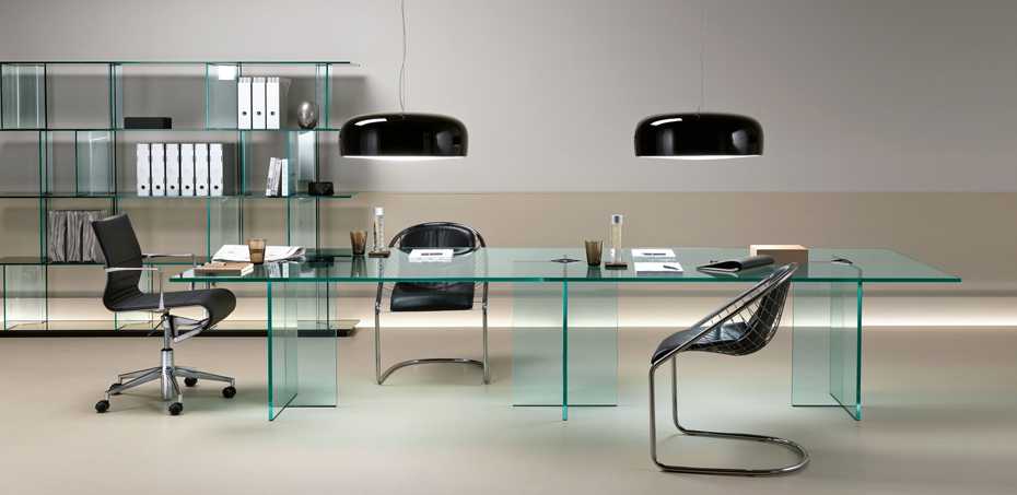 Full deals glass desk